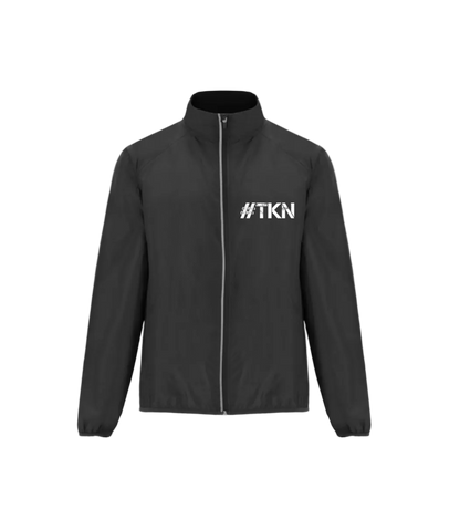 Black windstopper jacket with '#TKN' logo