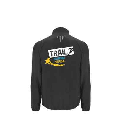 Black windstopper jacket with 'TRAIL Kursiu Nerija' logo